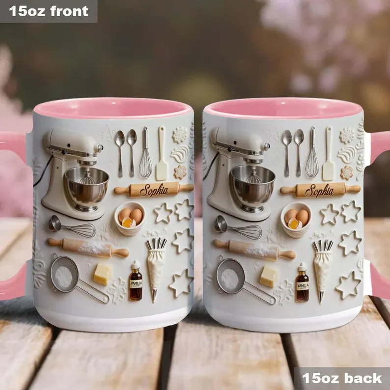 Baking Mug pink 15oz mockup