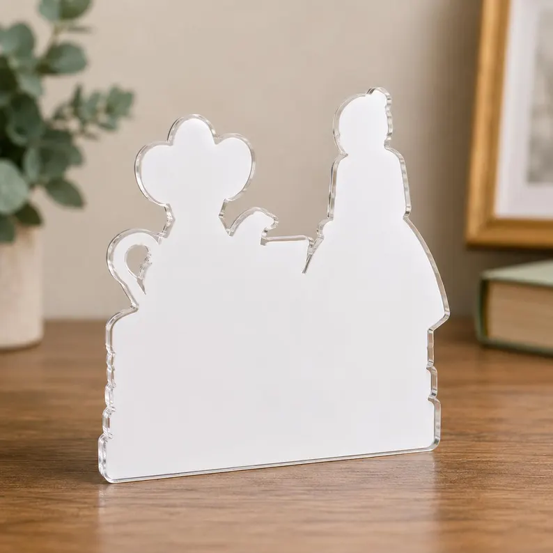 Acrylic block silhouette mockup — looks like 3D resin