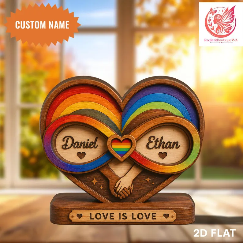 Pride LGBTQ Couple Plaque mockup chính