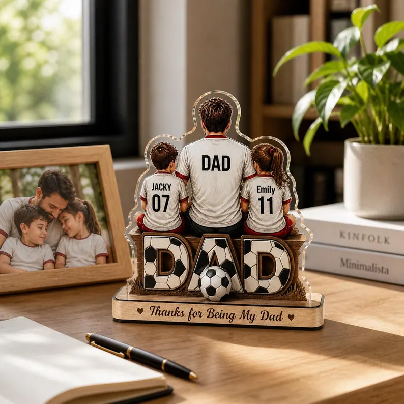 Soccer Dad + 2 kids 'Thanks for Being My Dad'