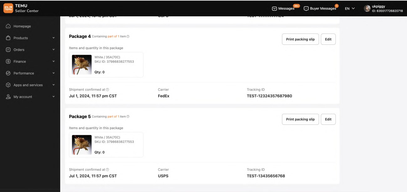 Pop-up Modify Address approve/reject trên TEMU